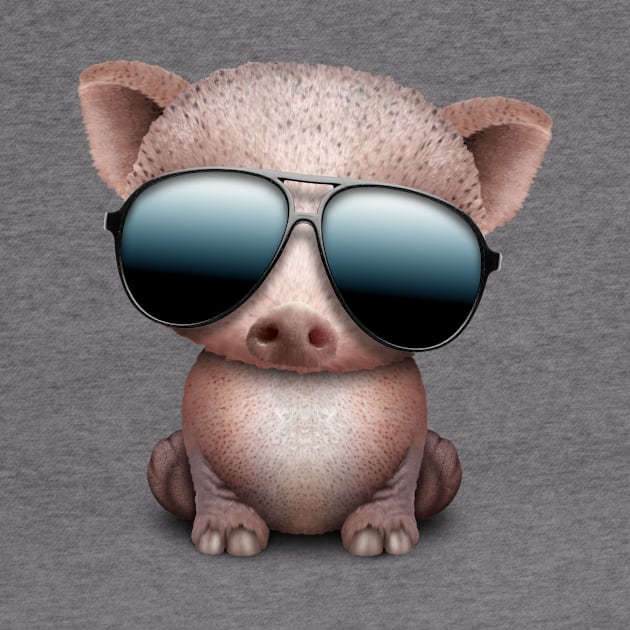 Baby Pig Wearing Sunglasses by jeffbartels